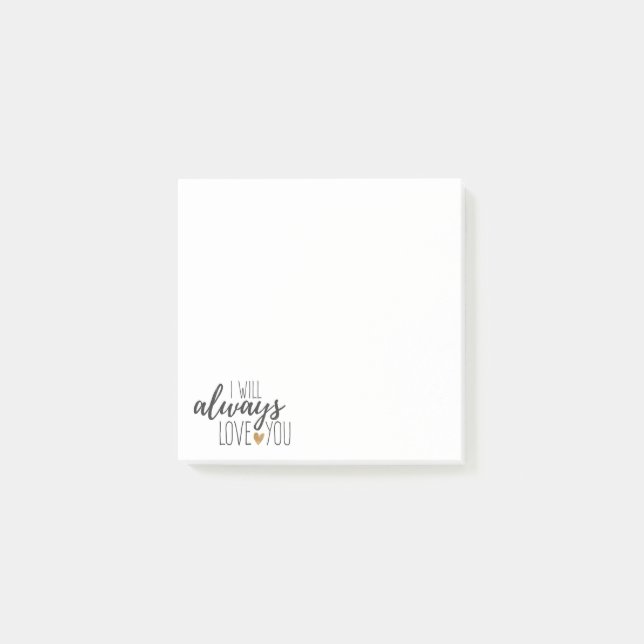 Post-it® Love You Motivational Citation Black White Typogra (Devant)