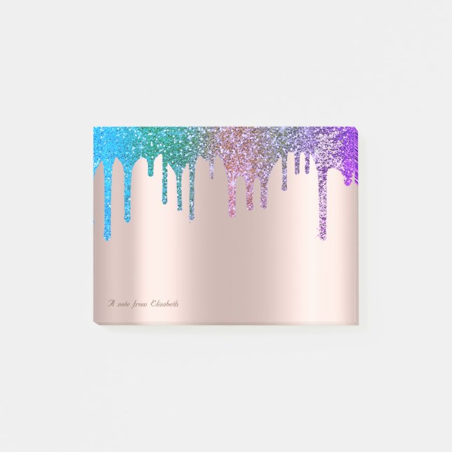 Post-it® Lovely Rose Gold Ombre Parties scintillant Drives (Devant)