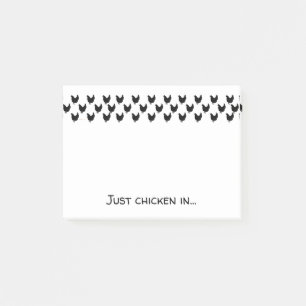 Post-it® Lover de poulet Silhouettes noires et blanches amu