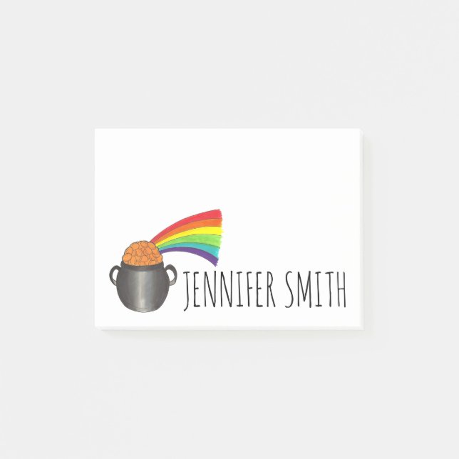Post-it® Lucky Rainbow Pot of Gold St. Patrick's Day (Devant)