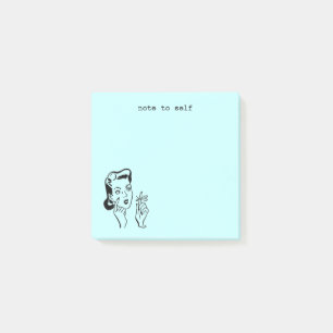 Post-it® Lumière Aqua Blue Vintage femme de ménage drôle Ra