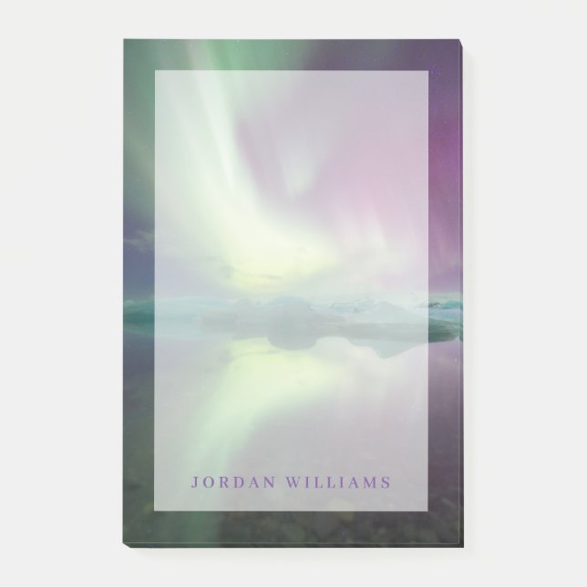Post-it® Lumières Aurora dans la lagune | Jokulsarlon, Isla (Devant)
