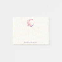 Lune rose Croissant avec de jolies fleurs