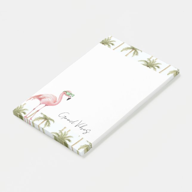 Post-it® Lunettes de soleil Flamant rose rose Palm Trees Go (Incliné)