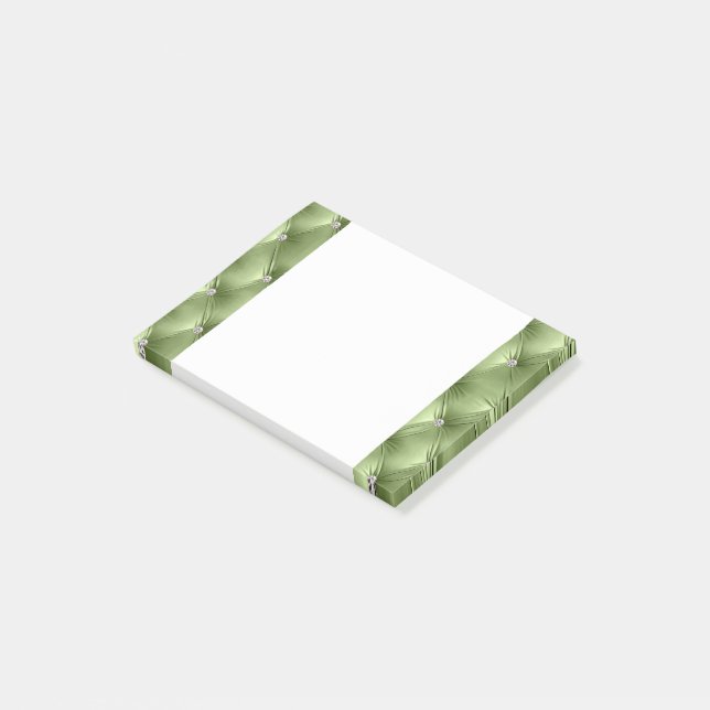 Post-it® Luxe Glam Soft Sage Green Faux Velvet (Incliné)