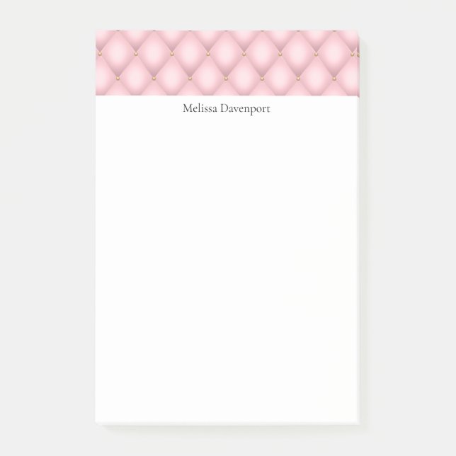 Post-it® Luxueux Motif en diamant verni rose (Devant)