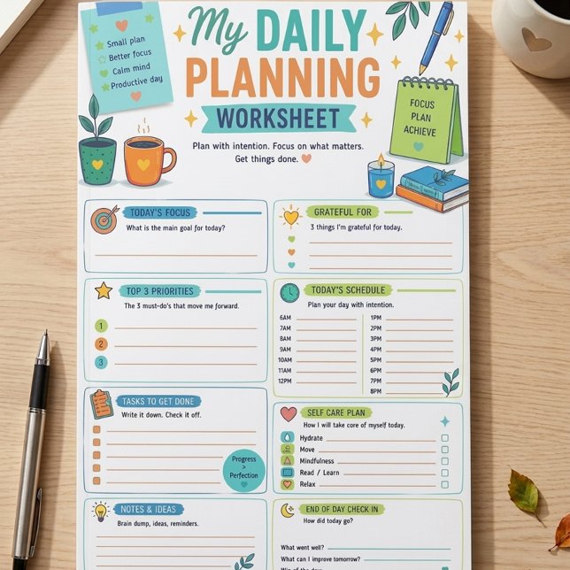 Post-it® Ma feuille de planification quotidienne ⭐ (Créateur téléchargé)
