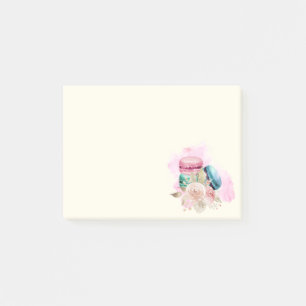 Post-it® Macarons et fleurs colorés Aquarelle