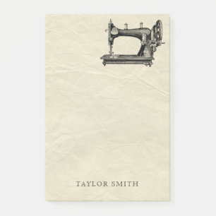 Post-it® Machine à coudre ancienne avec nom