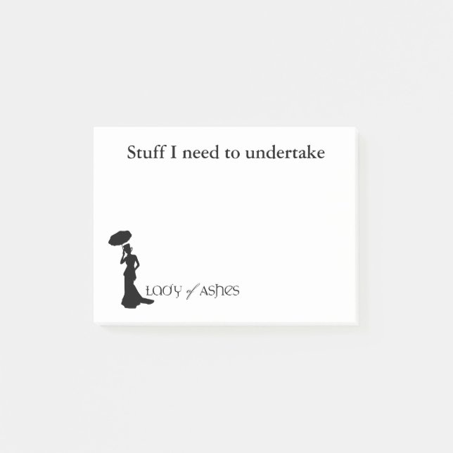 Post-it® Madame des notes de post-it de cendres - harpiste (Devant)