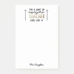 Post-it® Magnifique enseignant typographie moderne cadeau o
