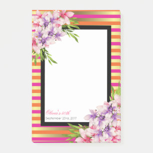 Post-it® Magnolia Anniversaire Aquarelle Violette et Rose