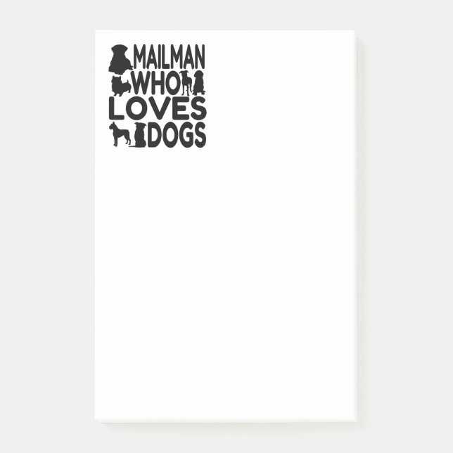 Post-it® Mailman qui aime les chiens (Devant)