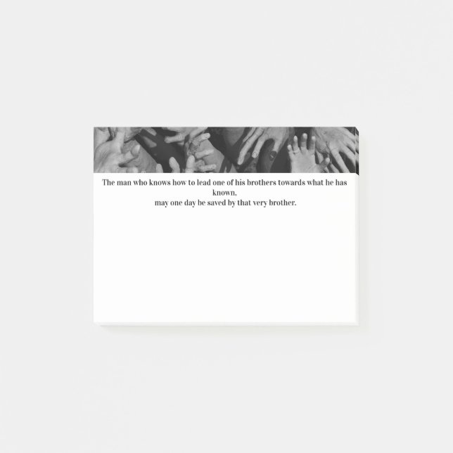 Post-it® Mains d'approche symbolique en monochrome (Devant)