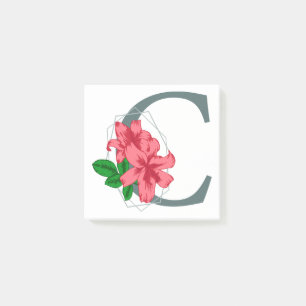 Post-it® Majuscule C monogramme floral