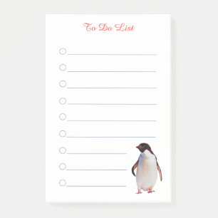 Post-it® Manchot & calligraphie sur ligné blanc