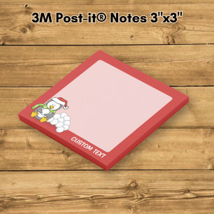 Post-it® Manchot de Noël assis avec des boules de neige