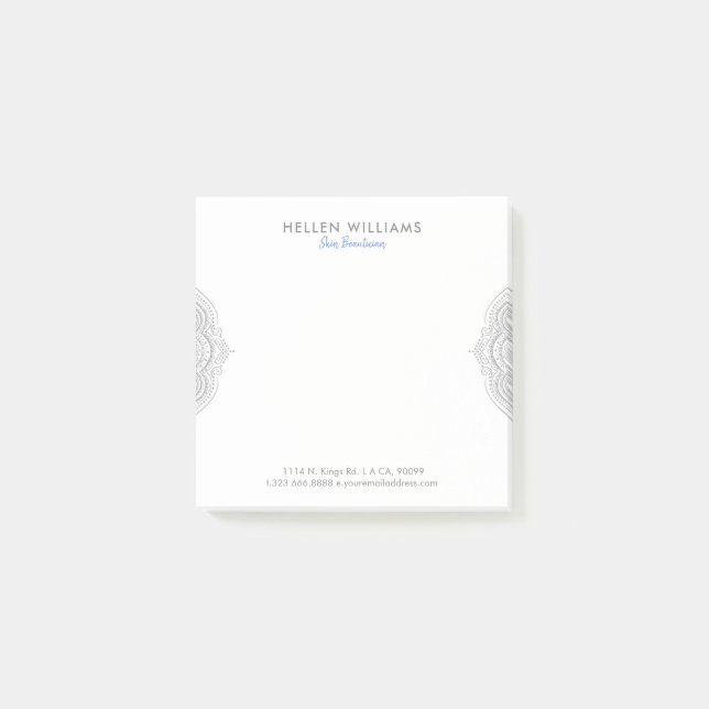 Post-it® Mandala Ornat gris argent (Devant)