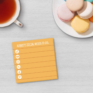 Post-it® Mango Jaune & Blanc Les Médias Sociaux À Faire Lis