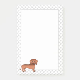 Post-it® Manteau rouge lisse Dachshund mignon caricature Ch