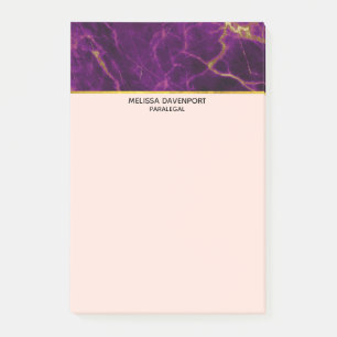 Post-it® Marbre Abstrait moderne violet et or