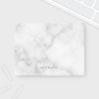 Marbre blanc de nom personnalisé de script moderne