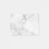 Marbre blanc de script personnalisé Monogramme et