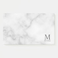Marbre blanc Monogramme personnalisé et nom