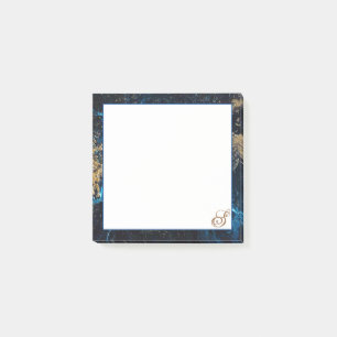 Post-it® Marbre bleu marbre bleu marine Rose personnalisé