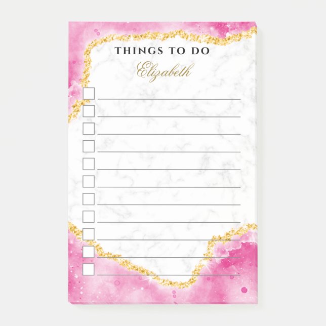 Post-it® Marbre Glam Personnalisé Rose Gold Élégant À Faire (Devant)