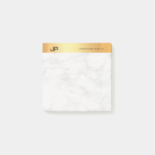Post-it® Marbre or monogramme élégant Modèle simple
