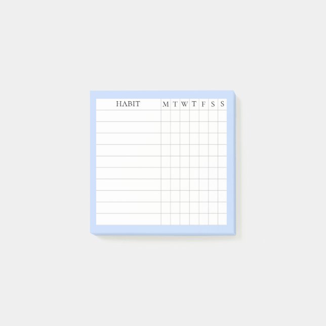 Post-it® Margaret Collection Habit Tracker en bleu (Devant)