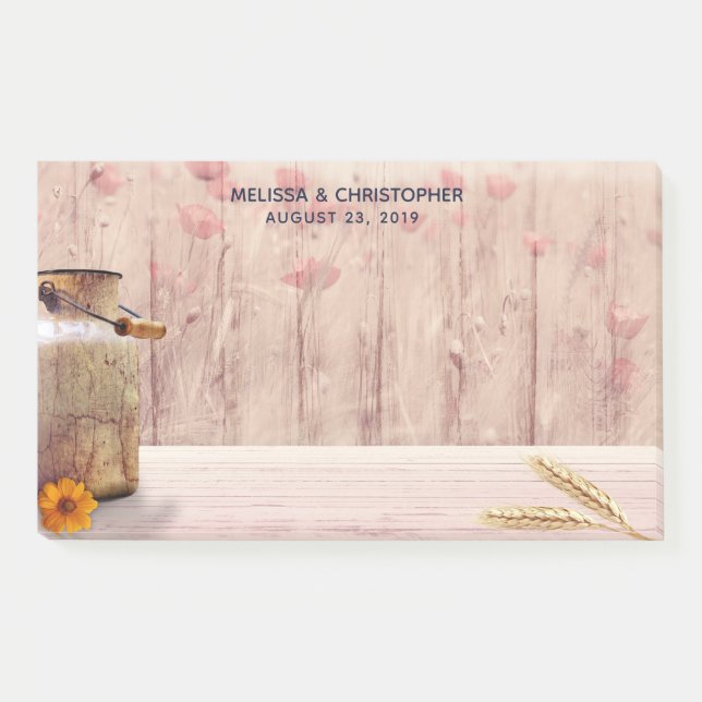 Post-it® Mariage campagnard de lait rustique (Devant)
