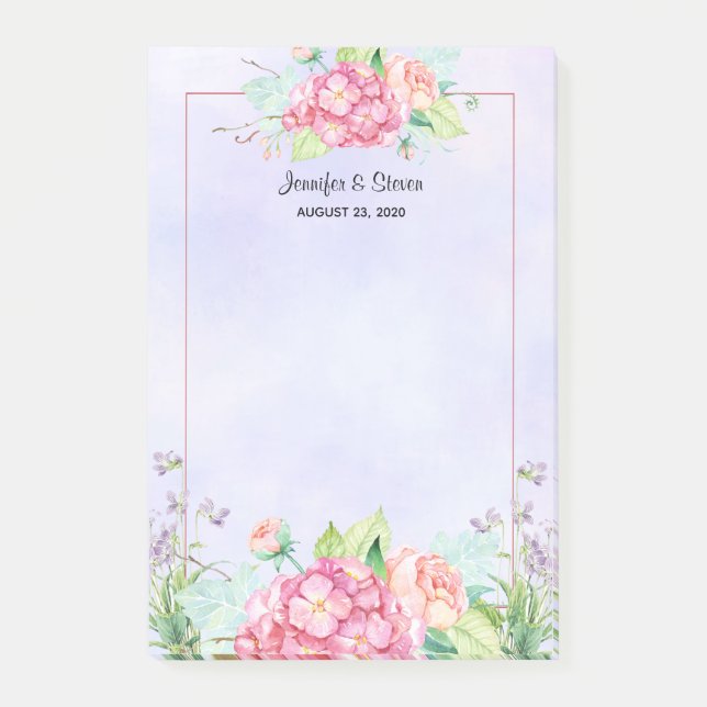 Post-it® Mariage de cadre Floral rose moderne (Devant)