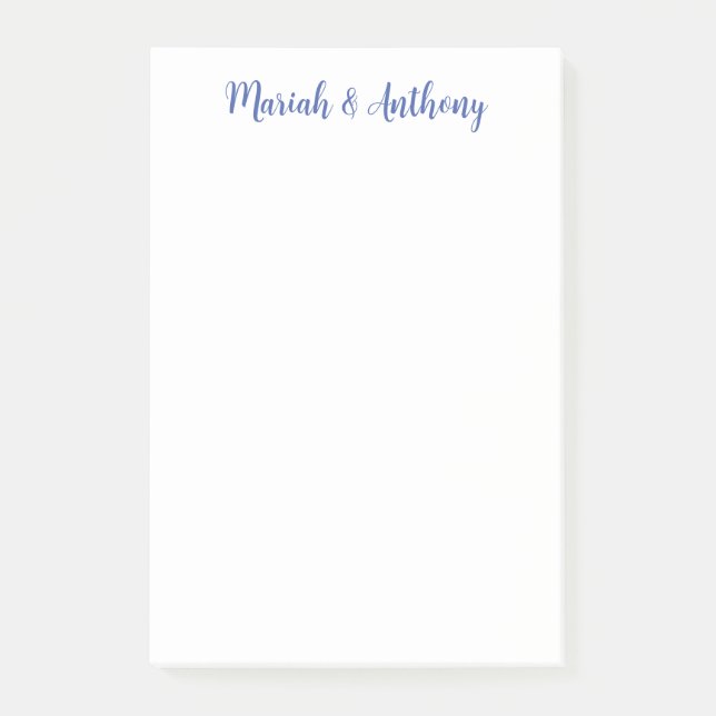 Post-it® Mariage Élégant Créatif Classique Bleu Blanc (Devant)