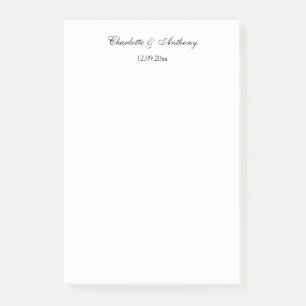 Post-it® Mariage Élégant Script Creative Black White