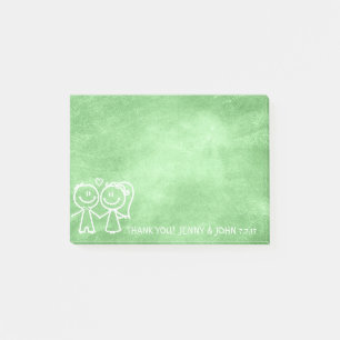 Post-it® Mariage Favor Merci Chalkboard Lemon Green