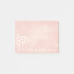 Post-it® Mariage Favor Merci Chalkboard Peach Pastel