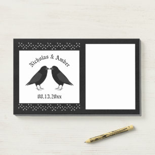 Post-it® Mariage gothique Baiser Ravens Personnalisé
