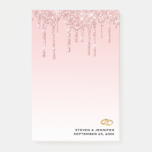 Post-it® Mariage moderne  Rose Parties scintillant Drives &