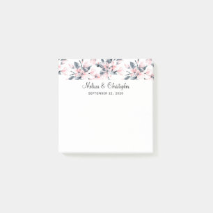 Post-it® Mariage Motif rose et gris Floral