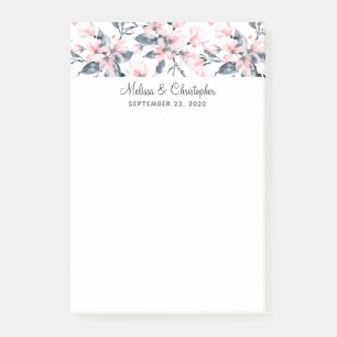 Post-it® Mariage Motif rose et gris Floral
