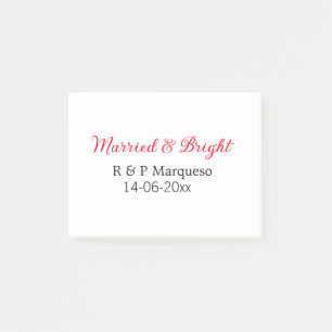 Post-it® Marié & lumineux ajouter nom de couple mariage ajo