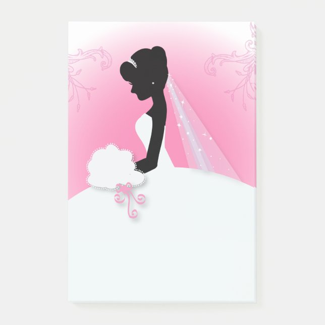 Post-it® Mariée Mme Right Pink mariée silhouette (Devant)
