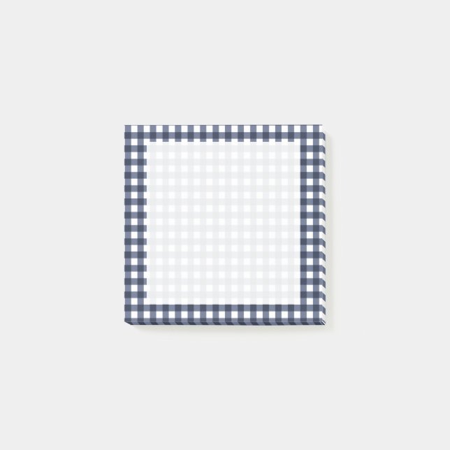 Post-it® Marine Bleu Classique En vichy Vérifier Plaid (Devant)