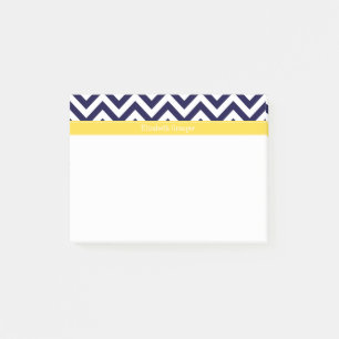 Post-it® Marine Blue Lg Chevron Nom de l'ananas Monogramme
