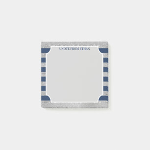 Post-it® Marine, Gris Barre rayée Mitzvah Favoriser