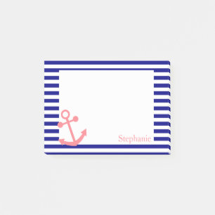 Post-it® Marine personnalisée bleu et rose pâle