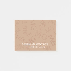 Post-it® Marron multitude de monogrammes avec votre nom