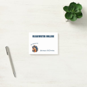 Post-it® Mascotte Stallion Broncos PERSONNALISÉE   Bleu et 